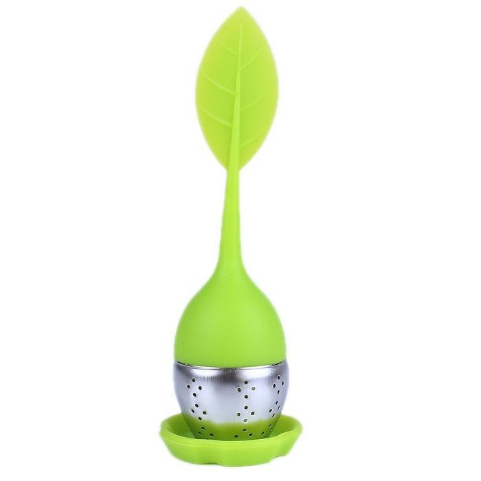 PersuingTech 3 Colors Food-grade Silicone Leaf Tea Ball Tea Bag Filter Creative Stainless Steel Insulation Tea... N16