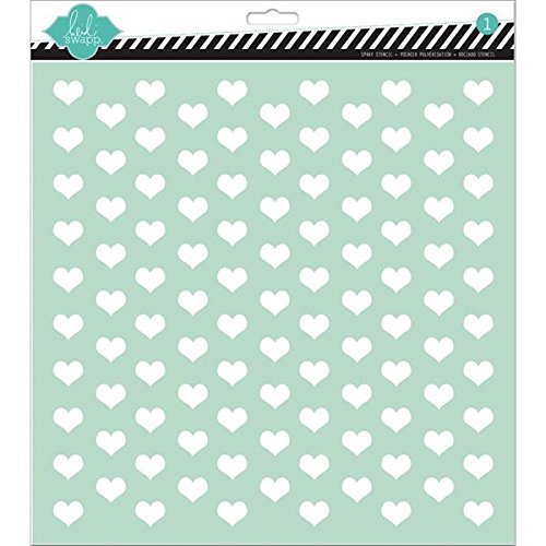 Heidi Swapp Tiny Hearts Stencil, 12 by 12-Inch