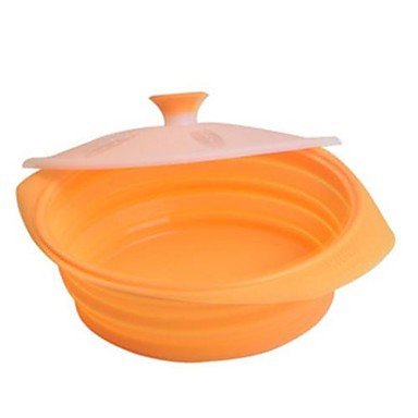 Y&XL&H Unfoldable Bowl with Lid for Baking or Outdoor Camping, Food Safe Silicone Material, Random Color N2