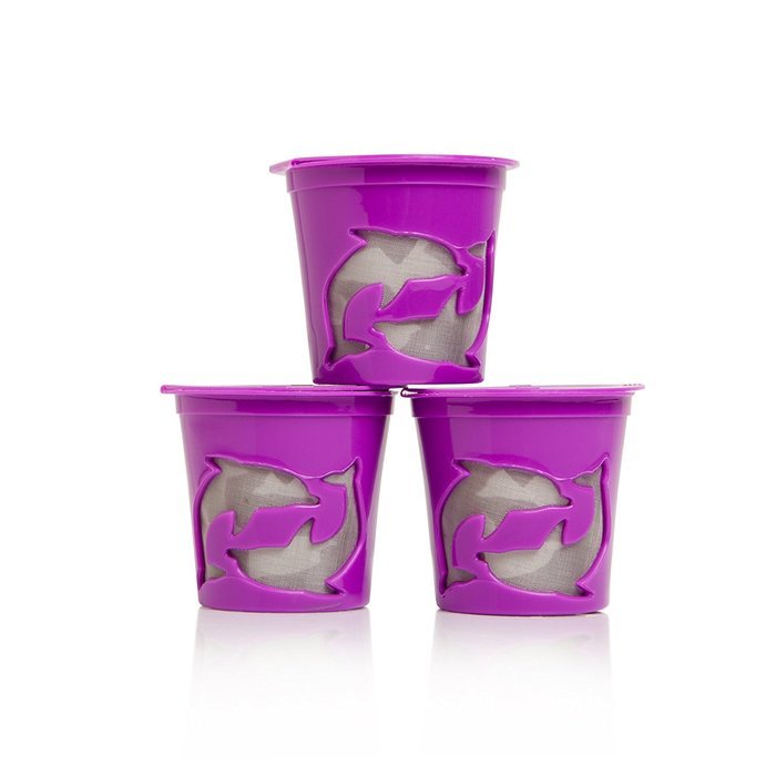 Filip Coffee - Refillable K-Cup Pods for All Keurig Machines - 8ml Scoop Included - Set of 3 Pods (Purple) N2