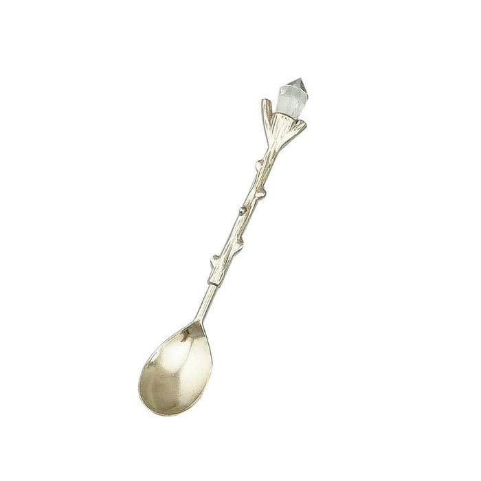 Retro Creative Coffee Scoops Stirring Spoon Sugar Spoon Tea Spoon with Fruit Fork Set of 6 (Silver) N30