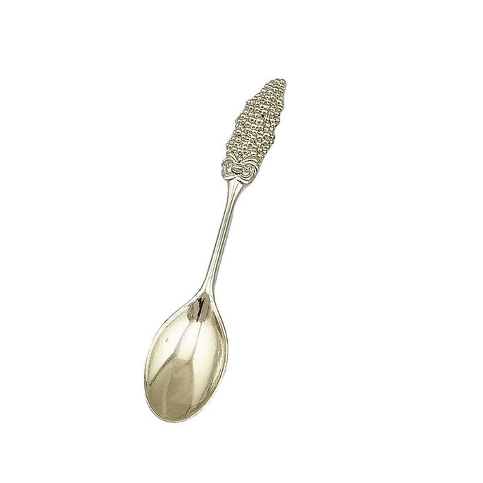 Retro Creative Coffee Scoops Stirring Spoon Sugar Spoon Tea Spoon with Fruit Fork Set of 6 (Silver) N31
