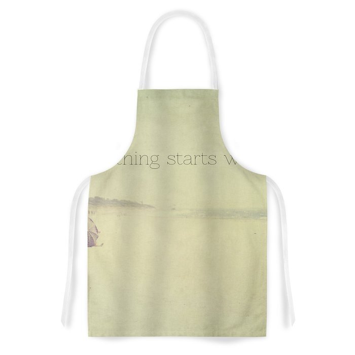 KESS InHouse Ingrid Beddoes "Everything Starts With A Dream" Beach Quote Artistic Apron, 31 by 35.75", Multicolor