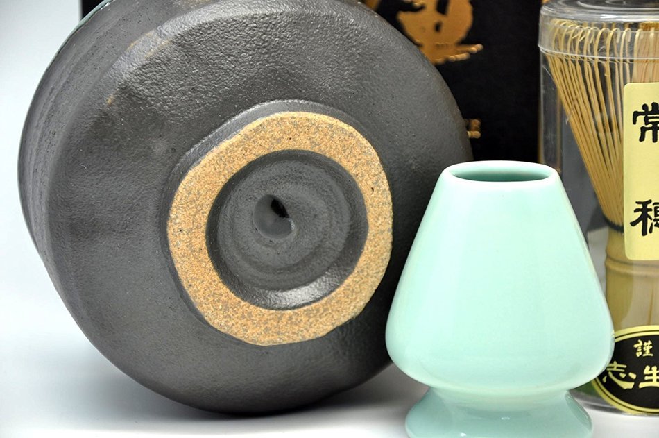 Japanese Mino Yaki ware Matcha Bowl And Tea Ceremony Set Green Tea 12.3 / 12.3 / 7.2cm (4.8 / 4.8 / 2.8inch)[7436] N6