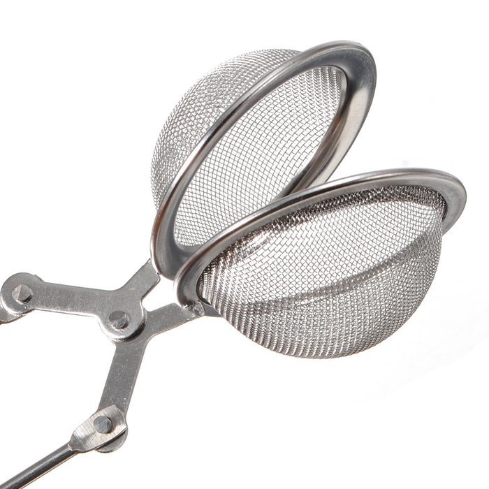 Stainless Steel Spoon Cook Snap Mesh Tea Ball Infuser Strainer