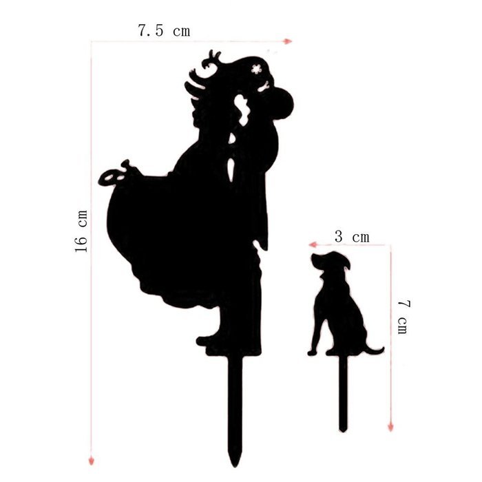 Ecape Acrylic Cake Topper of Engagement and Wedding with Bride and Groom and Their Lovely Cat Pack of 1 N16