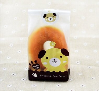 ONOR-Tech 50 PCS Lovely Cute OPP Cookie Bakery Candy Biscuit Treat Gift Diy Plastic Bag + Label Seal Sticker (... N11