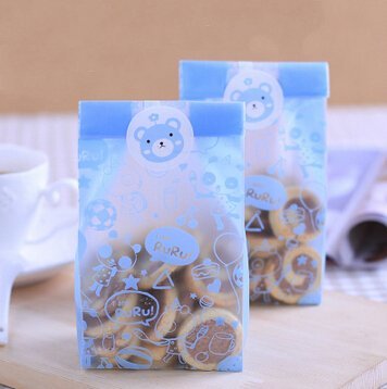ONOR-Tech 50 PCS Lovely Cute OPP Cookie Bakery Candy Biscuit Treat Gift Diy Plastic Bag + Label Seal Sticker (... N14