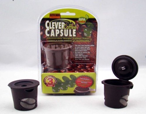 Clever Coffee Capsule - Brown Reusable Coffee Filter for Cusinart/breville/keurig Single Serve K-cup Coffee Brewers...