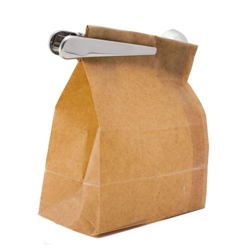 Kikkerland Cafe Clip Stainless Steel Coffee Scooper + Free KarenDeals Microfiber Cleaning Cloth N2
