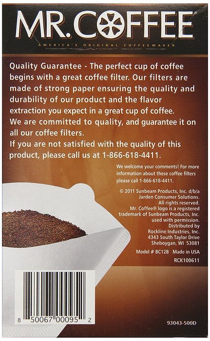 Mr. Coffee #2 Cone Filter Coffee Filters, White Paper, 40 Count Boxes (Pack of 12) N2