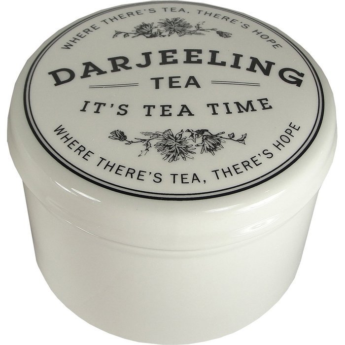 Darjeeling-Round Stoneware Vintage Style Tea Container