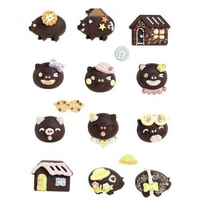 Yunko 12 Cavity Pig Silicone Chocolate Fudge Dessert Candy Jelly Mold N3