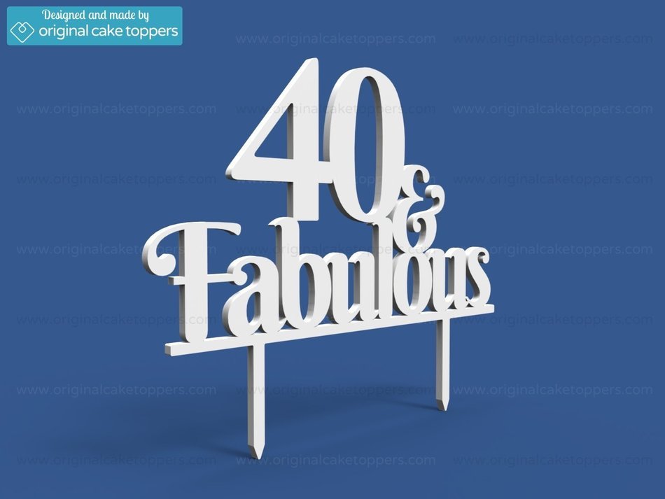 Original Cake Toppers 40 And Fabulous - Black N4