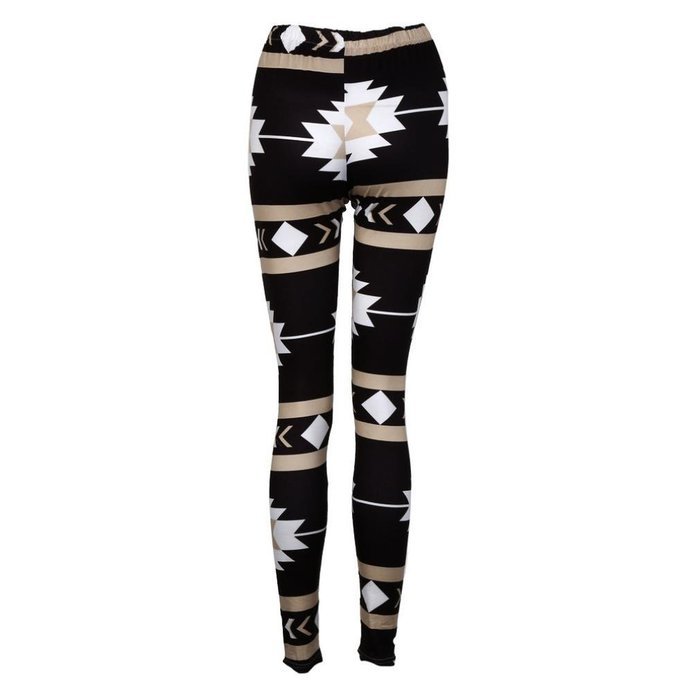 PHOTNO Casual Women Lady Skinny Geometric Print Stretchy Jegging Pants Slim Leggings N92
