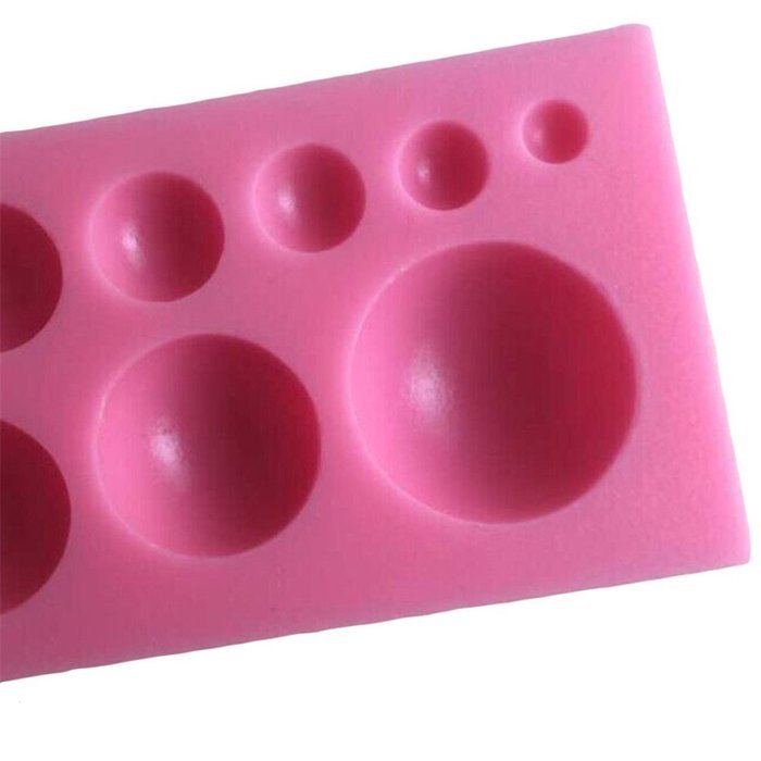 LYNCH Different Size Round Bead Shape 3D Silicone Mold for Wedding Cake Decoration,Pink N3