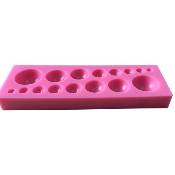 LYNCH Different Size Round Bead Shape 3D Silicone Mold for Wedding Cake Decoration,Pink N4