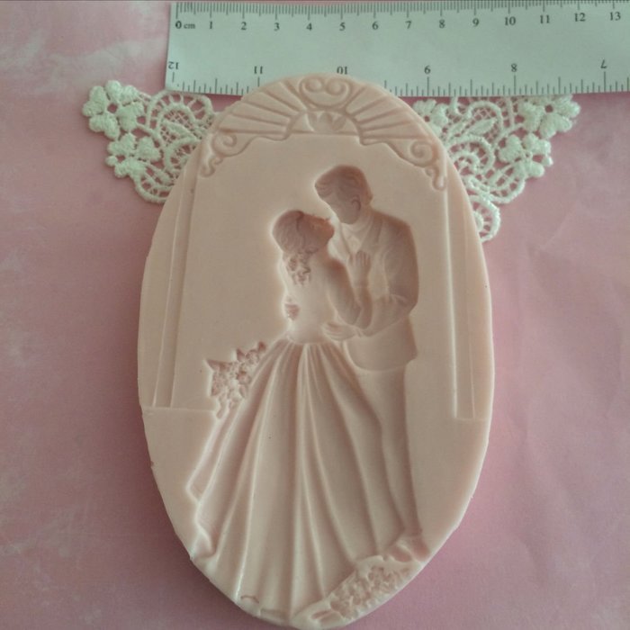 Bride and Groom Picture Silicone Mold By Oh! Sweet Art FDA Approved for Food N3