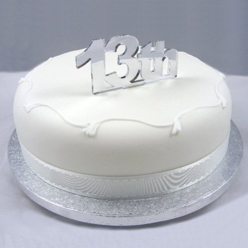 13th Cake Topper Mirror - 6cm with 4cm spike