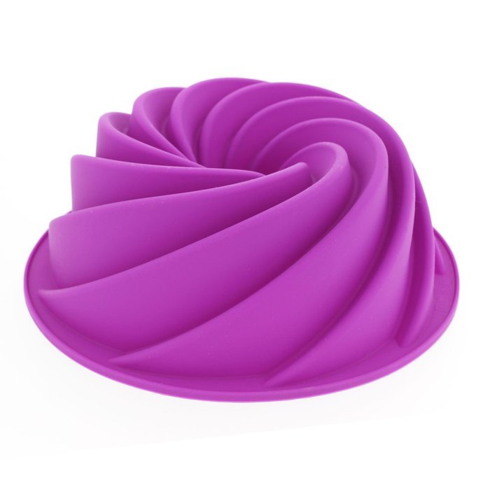 Elbee BPA Free Silicone Spiral Bundt Cake Pan N8