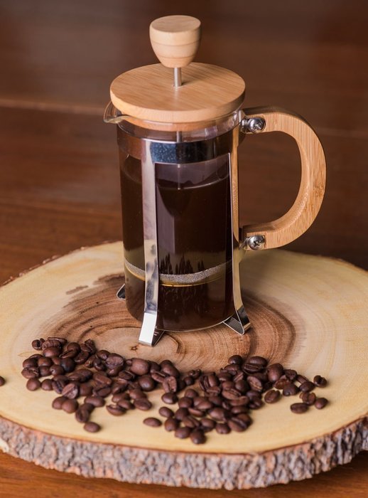 Gourmet 2 Cup Stainless Steel, Glass, and Bamboo French Press Coffee Brewer N5