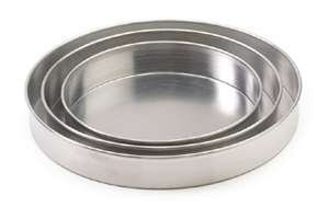 16" x 2" Round Aluminum Cake Pan / Deep Dish Pizza Pan, Set of 3