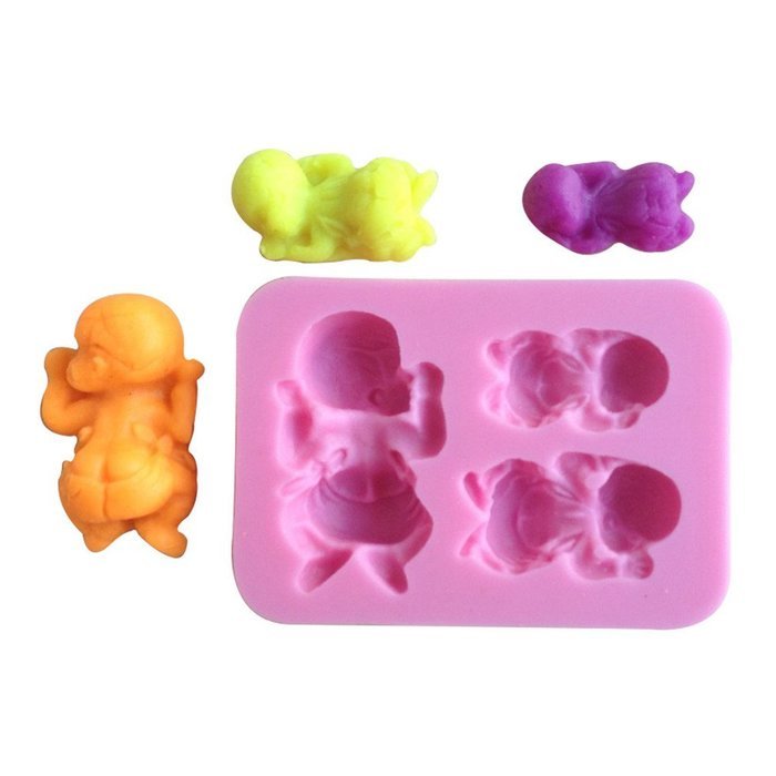 LYNCH 3D Silicone Mold Sleeping Baby Shape Soap Mould For Wedding Decoration,Pink N2