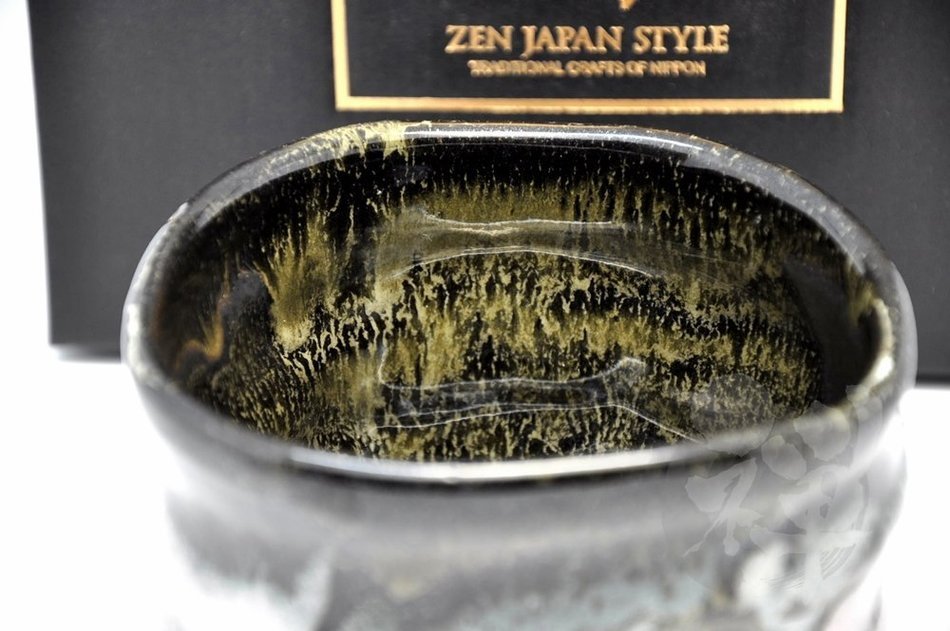 Japanese Mino Yaki ware Matcha Bowl Green Tea 12 / 12 / 9cm (4.7 / 4.7 / 3.5inch)[7360] N2