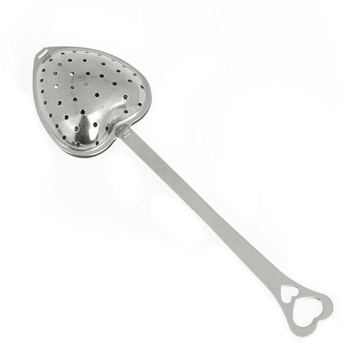 Genenic Diffuser Heart Shape Stainless Steel Infuser Strainer Tea Spoon Filter N2