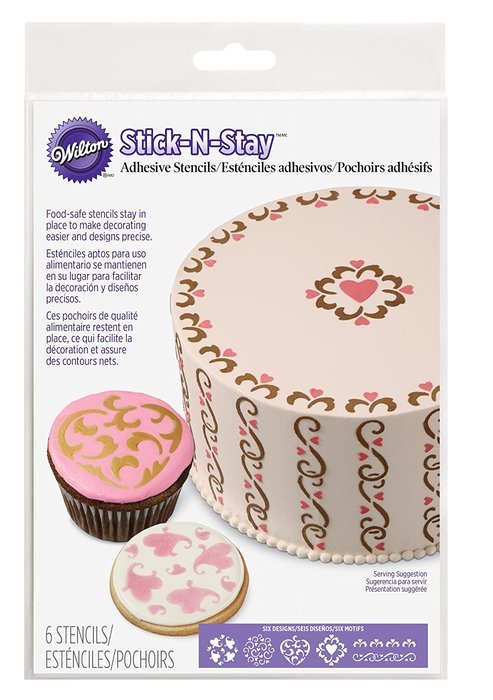 Wilton 417-5158 Stick N Stay Stencils, Hearts N4