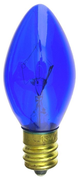 7 Watt C7 Transparent Outdoor Patio Party Christmas Novelty Replacement Bulbs, 25 Pack (Red) N23
