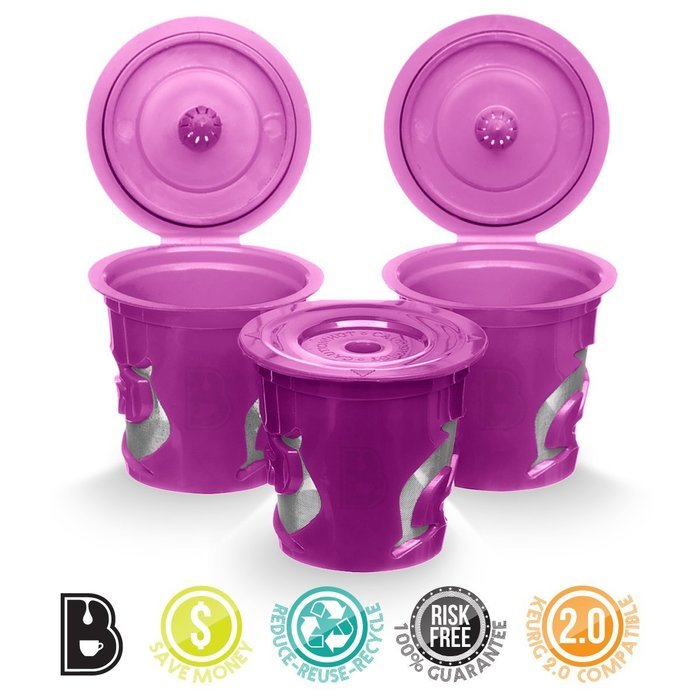 Brewooze 3x Smart Refillable cups - Compatible with Keurig Brewers 2.0 | K300,K350,K400,K450,K500,K550 Series... N3