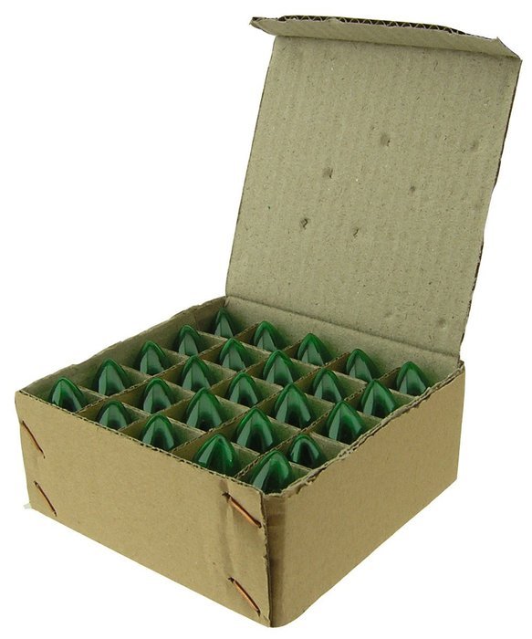 7 Watt C7 Transparent Outdoor Patio Party Christmas Novelty Replacement Bulbs, 25 Pack (Red) N24