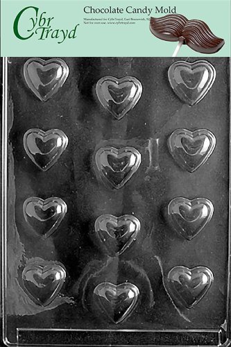 Cybrtrayd V002 Hearts Valentine Chocolate Candy Mold, Small
