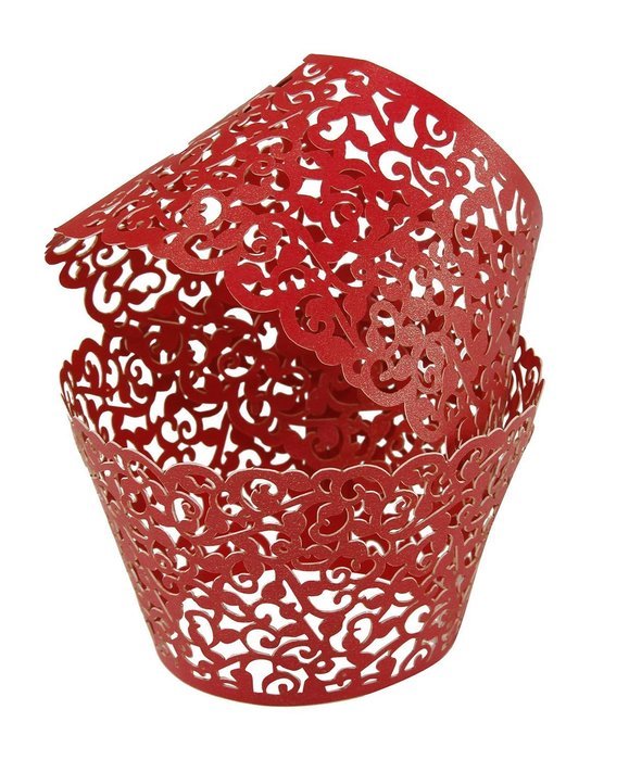 Sharing Star 100 Pieces Filigree Artistic Muffin Case Cupcake Paper Cup Liner Little Vine Lace Laser Cupcake Wrappers... N6