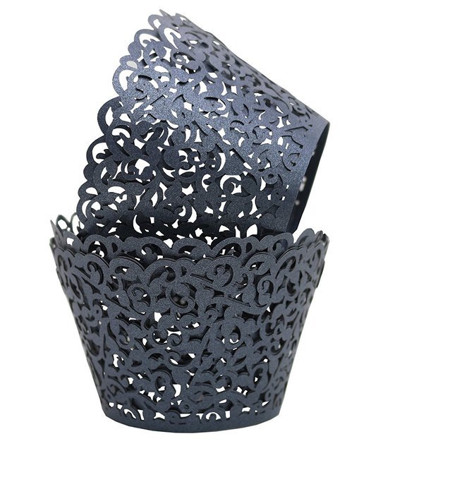 Sharing Star 100 Pieces Filigree Artistic Muffin Case Cupcake Paper Cup Liner Little Vine Lace Laser Cupcake Wrappers... N9