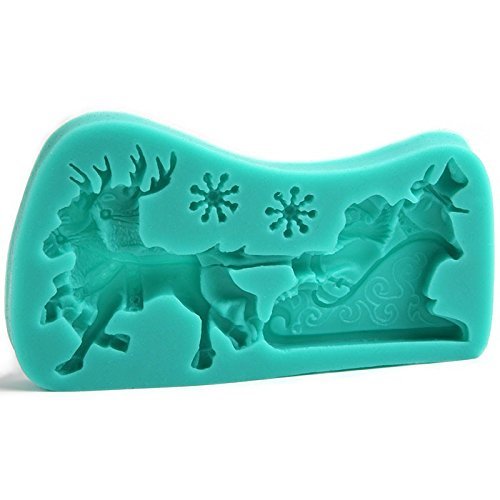 Martha Art Craft - Sugarcraft Decorating Kit - Christmas Molds Silicone Theme Santa Claus Sleigh Molds (Random... N2