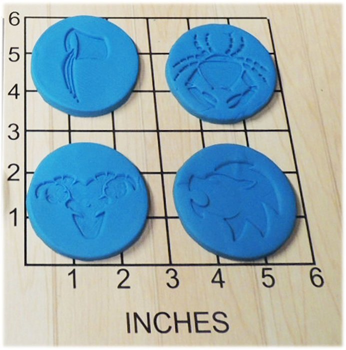 12 Zodiac Astrology Signs Shaped Cookie Cutter and Stamp Set #1168