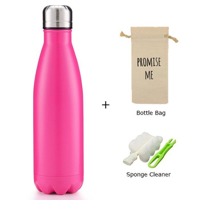 Super Modern Vacuum Insulated 17oz Wave Bottle - Double Walled Stainless Steel Water Thermos - Cola Style Hydro... N34