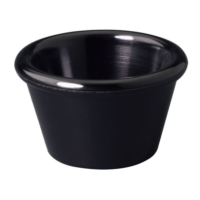 Gessner 2 Oz. Black Smooth-sided Ramekin - 0392-BLACK