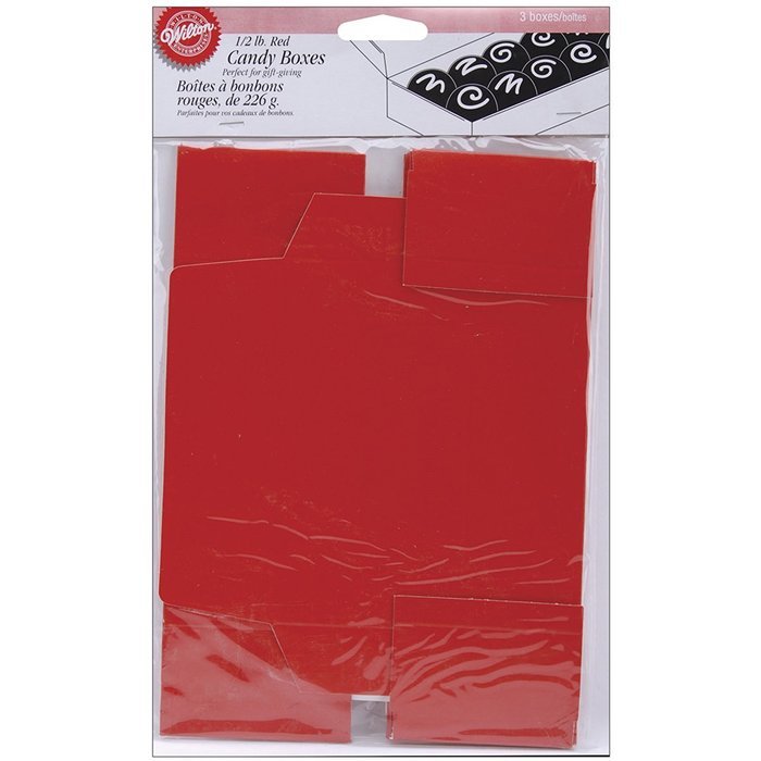 Candy Boxes-Red .5lb 3/Pkg