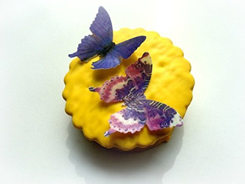 24 Edible Decorative Wafer Paper Butterflies &copy; Butterfly Cake Cupcake Toppers Wedding Decorations N4