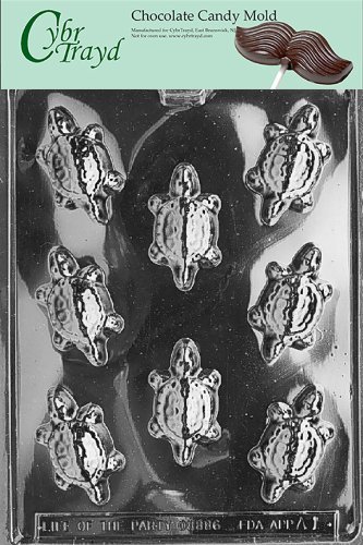 Cybrtrayd A001 Turtles Chocolate Candy Mold with Exclusive Cybrtrayd Copyrighted Chocolate Molding Instructions