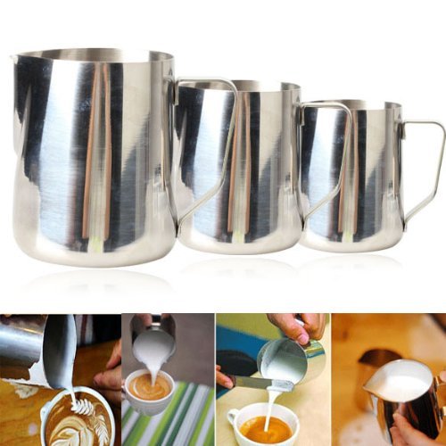 Vktech&reg; Kitchen Craft Coffee Garland Cup Latte Jug , Stainless Steel (350ml) N4