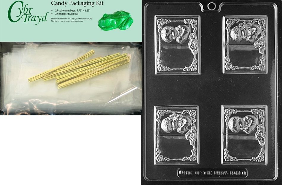 Cybrtrayd R062 Communion Boy & Girl Book Chocolate Candy Mold with Exclusive Cybrtrayd Copyrighted Chocolate Molding... N6