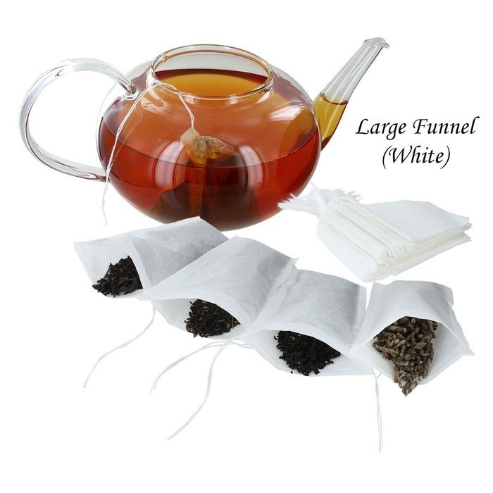 ETS Drawstring Tea Filters - Pack of 100 (Large, White) N6