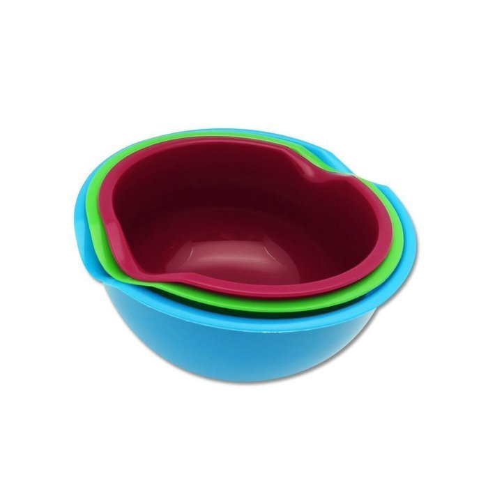 3 Mixing Bowls Set with Spout in Assorted Colors N3