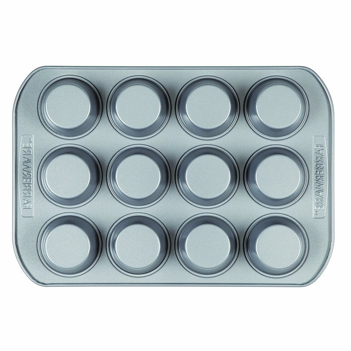 Farberware Nonstick Bakeware 12-Cup Mini Muffin and Cupcake Pan, Gray N3