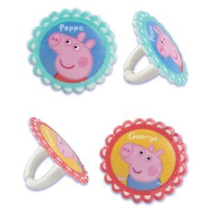 48 ~ Peppa Pig Rings ~ Designer Cake/Cupcake Topper ~ New!!!!!