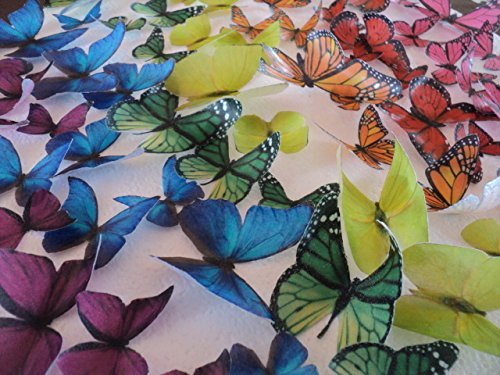70 Edible Butterflies Multicolored & Assorted N2